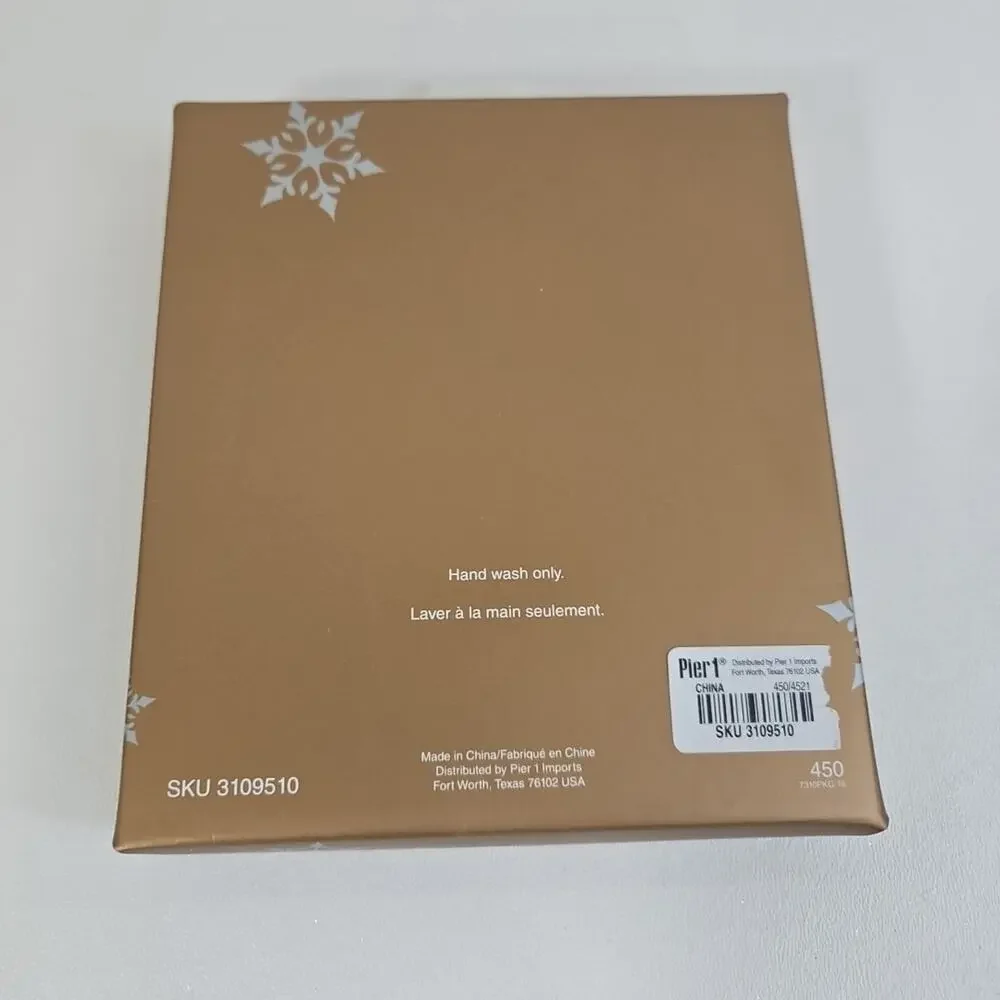 Pier 1 Imports Cocktail Picks Christmas Hors d’oeuvre Glass Top Metal Sticks NEW
